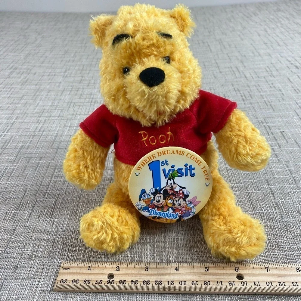 Disney‎ Parks Winnie the Pooh Stuffed Animal w/1st Visit Disneyland Pin